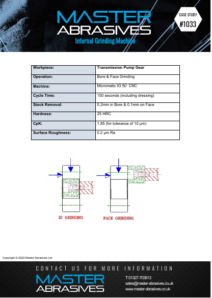 Internal Grinding Machine - Transmission Pump Gear -Case Study 1033 