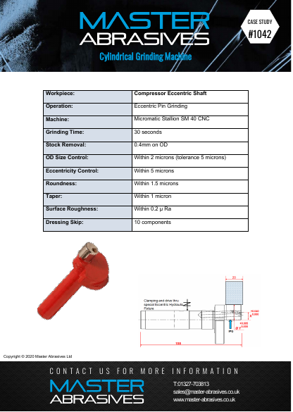 Cylindrical Grinding Machine - Compressor Eccentric Shaft - Case Study 1042 