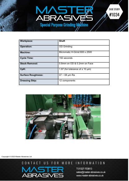 Special Purpose Grinding Machine - Shaft - Case Study 1034 