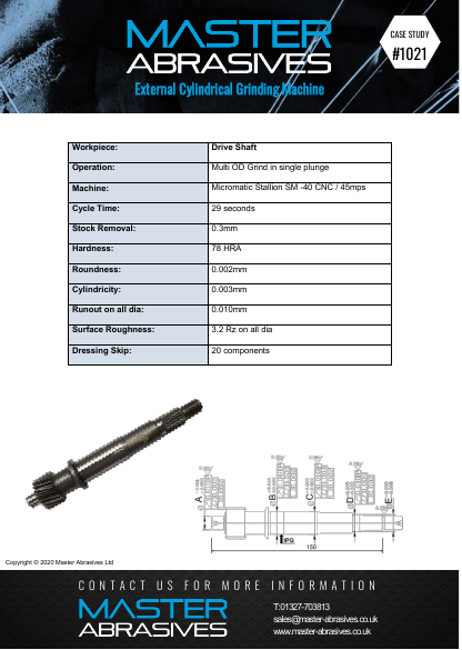 Master Case Study 1021 (External Cylindrical Grinding Machine - Drive Shaft) 