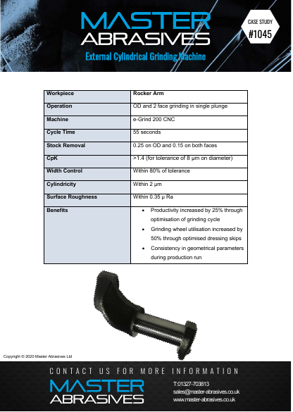 Master Case Study 1045 (External Cylindrical Grinding Machine - Rocker Arm) 