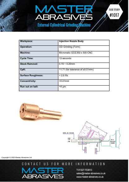 Master Case Study 1017 (External Cylindrical Grinding Machine - Injection Nozzle Body) 